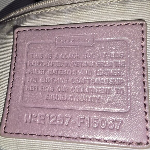 Coach F15067 Lilac & Light Gray Signature Canvas Convertible Duffel Crossbody - Picture 11 of 15